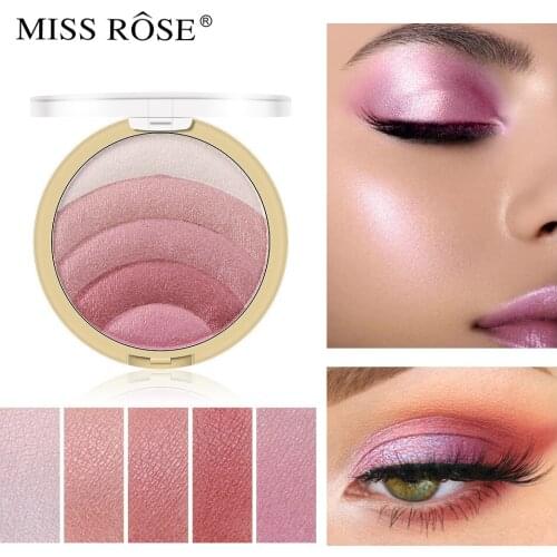 Miss Rose10 Color Rainbow Highlight Eye Shadow Baking Powder Cleansing Blush Eye Shadow Tracker Lazy Blush