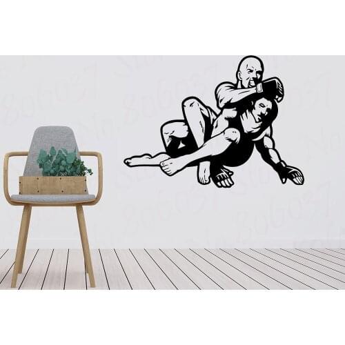 Fight Sport Martial Arts Wall Sticker Extreme Fighters Wrestling stickers room decoration removeable vinyl decal PW394