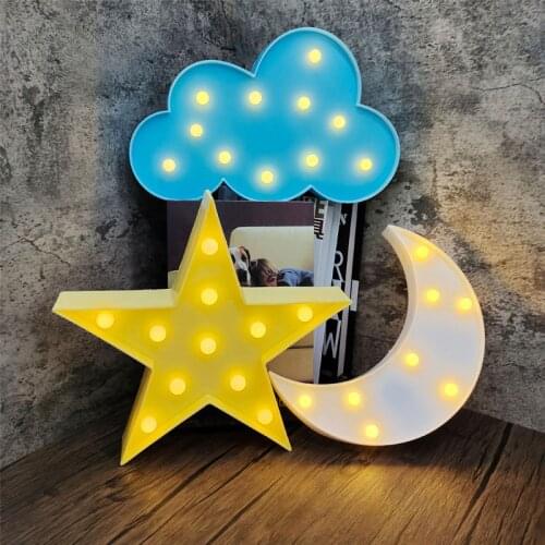 Cartoon 3D Desk Lamp Lovely Cloud Star Moon Modeling Table Night Light LED Lamp For Children Bedroom Decoration Indoor Lighting