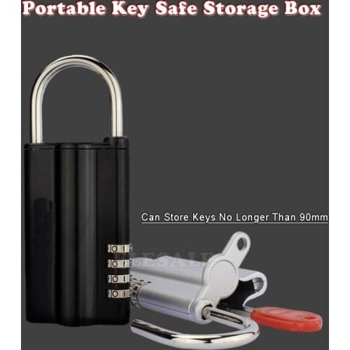 New Key Safe Box With Combination Lock Spare Key Safe Storage Organizer Box 4-digital Password For Home Office Carvan Use