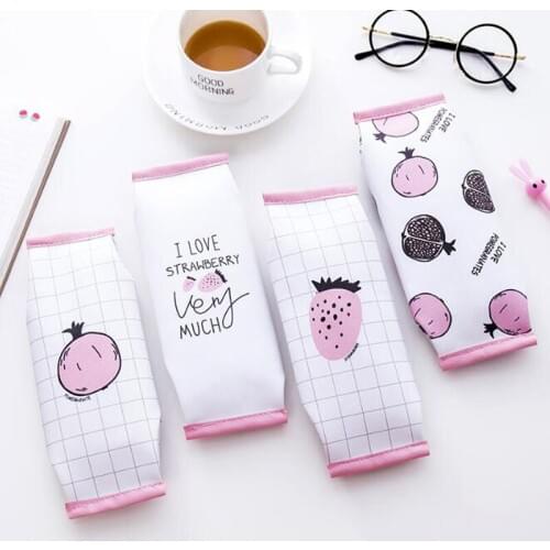 Pencil Milk PU Cortex Series Pencil Case School Pencil Bags For Kids Large Capacity Pencil Pen Box School Stationery Supplies