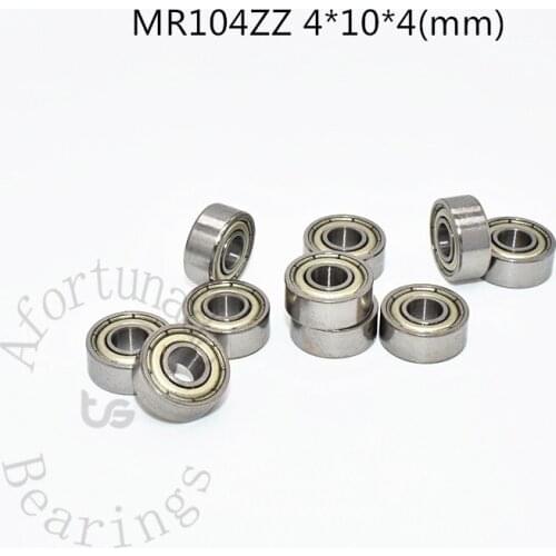 MR104ZZ 4*10*4(mm) 10pieces ABEC-5 bearing 10pcs Metal Sealed free shipping Mini Bearing MR MR104 MR104ZZ chrome steel bearings
