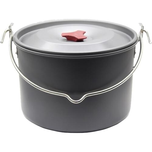 Outdoor Tableware Big Capacity Aluminum Alloy Camping Picnic Hanging Cookware Tableware Pot Cooking Picnic For Campfire Pot