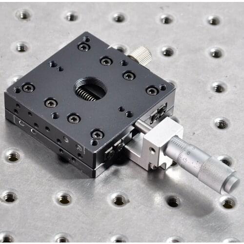 Y-axis manual precision micrometer adjustment linear guide type movable fine-tuning sliding table 60mm aluminum alloy