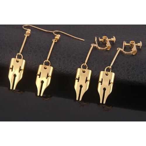 Hot Selling Anime JoJos Bizarre Adventure Rohan Kishibe Gold Earrings Ear Clip Ear Pendants Jewelry for Women Men Cosplay