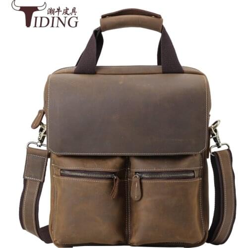 Brand Men bag Casual mens briefcase shoulder Bags Laptop crossbody messenger bag men crazy horse leather mens travel bags 2017