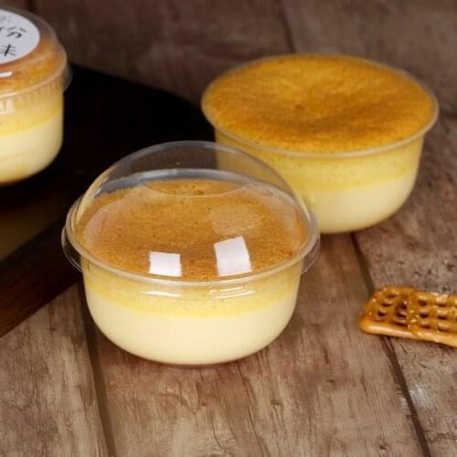 25pcs Pudding heat resistant water bath baking resistant thickening disposable frosted plastic cup freeze resistant cup with lid