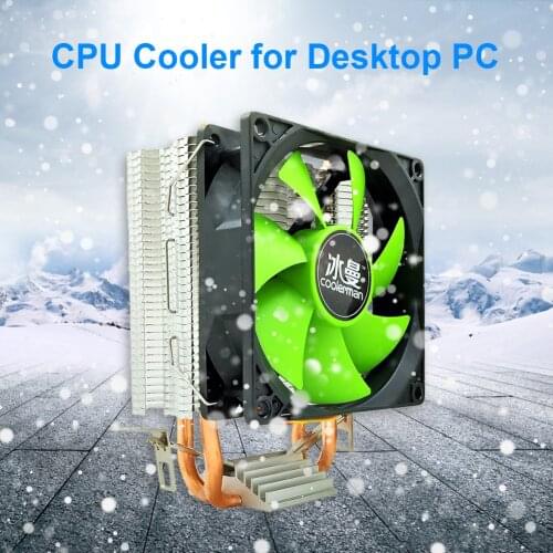 SNOWMAN MX2 Desktop CPU Cooling Fan 2 Heat Pipes Cooler 3-Pin Power PWM Computer PC Radiator Heatsink for Intel AMD
