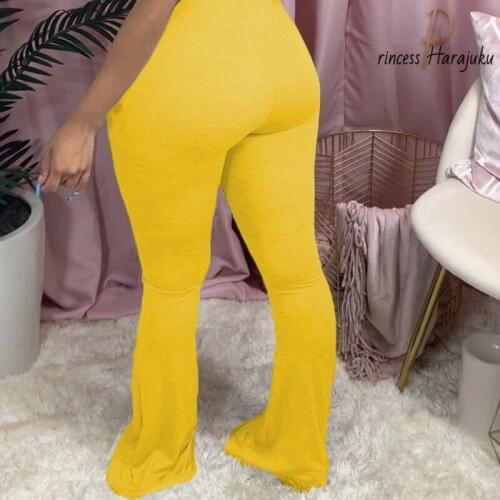 2020 New Hotsale Women 6 Color Print Bodybuilder Flared Pants Leggings Exercise Fitness Leggings Push Up Workout Female Pants