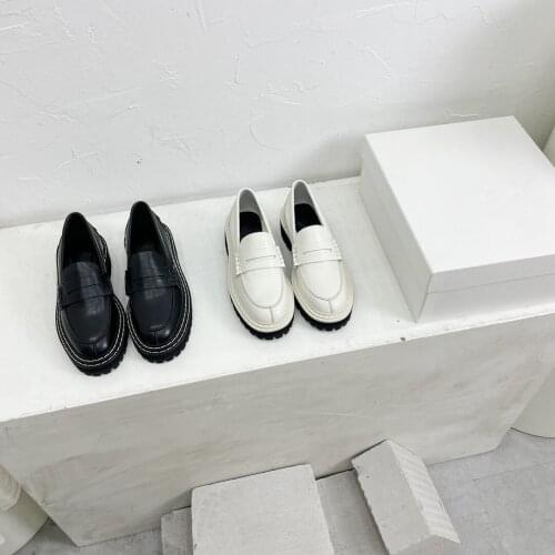 2021 New Casual Flats Round Toe Women Flats Concise Women Shoes Comfort Flats Woman Fashion Genuine Leather Slip-On Shoes Woman