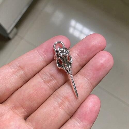 12pcs Skull Bird Head Pointed Mouth Handmade DIY Pendant Necklace Earrings Accessories Charms Findings Jewelry Making Supplies