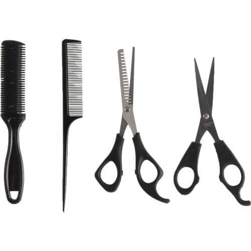 4Pcs Salon Professional Barber Hairdressing Set Hair Cutting Scissors Comb Thinning Shears Flat Teeth Barber Styling Tools
