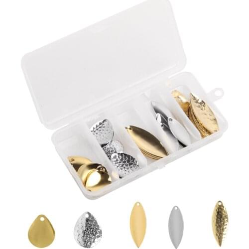 50Pcs/box Spoon Fishing Lure Making Kit Fishing Spoons Spinner Blades Bait Fishing Lure Accessories Set