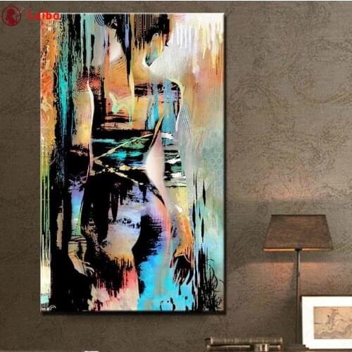 Diy Diamond Painting Abstract art, colorful sexy woman diamond mosaic full square drill diamond embroidery home decor