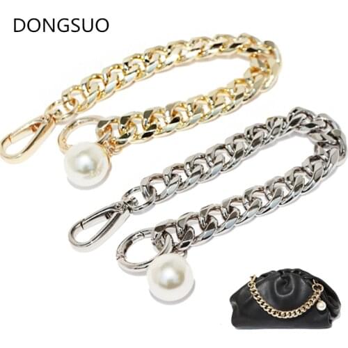 Aluminum metal chain strap silver gold black large chain 1.5cm designer handbag bag purse replacement Accessories Hardware 15mm
