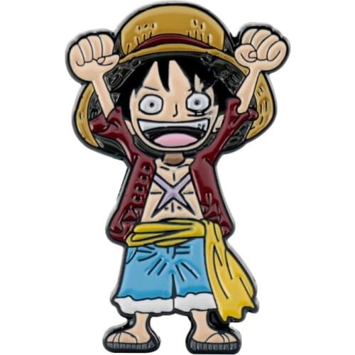 Anime One Piece Pin Brooch Luffy Figure Enamel Metal Brooches Women Lapel Pin Backpack Bags Badge Kids Gifts