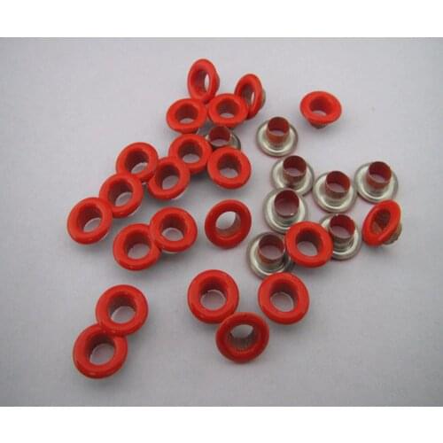 Free shipping5mm brass corn nickel-free paint Bright Red color garment eyelet red shine color clavus for apparel 100set