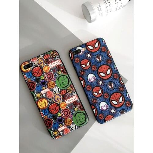 Marvel Avengers Badge Phone Case for IPhone 6 / 6S / 7 / 8 / Plus X / XS / XR / XS Max Cartoon Anime Character Anti-drop Shell