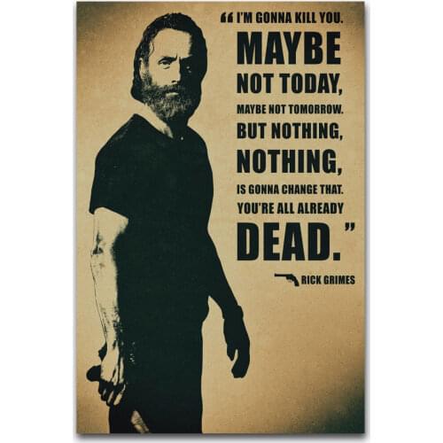 Hot New The Walking Dead Rick Grimes-Silk Art Poster Wall Sticker Decoration Gift