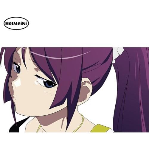 HotMeiNi 13cm x 7.4cm for Bakemonogatari Hitagi Vinyl Car Stickers Personality Scratch-proof Waterproof Window Trunk Decal