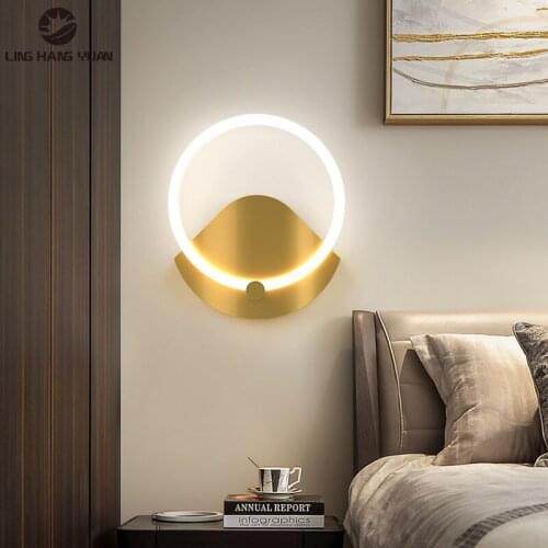 Indoor Sonces Wall Lamp For Home Lighting Gold 220V 110V Modern Led Wall Light Bedside Light Living room Mount of Wall LED Light