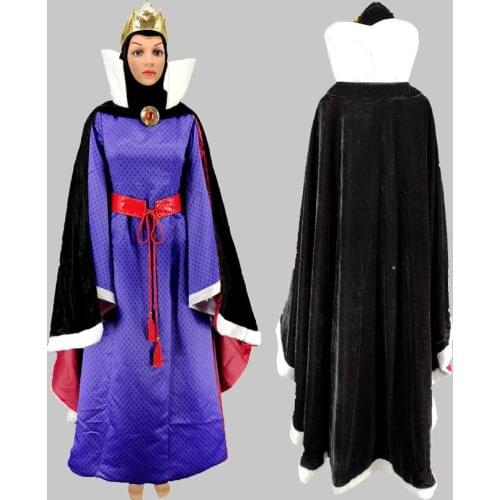 Cartoon Princess Snow Cosplay Evil Queen Costume Halloween Carnival Ball Gown Adult Women Role-playing Performance Dress