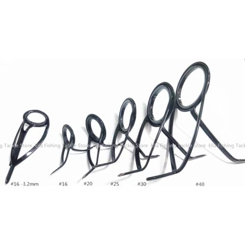 KW guide kit / Silver & Black & Gun smoke color frame with Alconite ring 1 set (6 pcs) Repair rod building