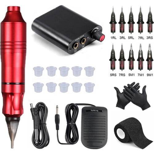 Tattoo Machine Set Professional Tattoo Rotary Pen Kits Permanent Makeup Machine With Cartridges Needles For Tattoo Body Artist