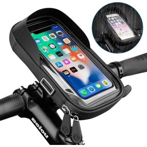 Mobile Bicycle Handlebar Stand Waterproof Bike Phone Holder Wall Motorcycle Handlebar Mount Bag For iPhone Samsung Phone Support