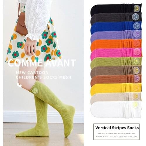 NEW Autumn Winter Children Socks Girls Soft Double Needle Cotton Tube Socks Knee High socks Soft Cotton socks