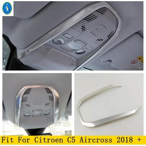 Front Seat Upper Roof Reading Lights Lamps Decorative Frame Cover Trim Stainless Steel Fit For Citroen C5 Aircross 2018 - 2021