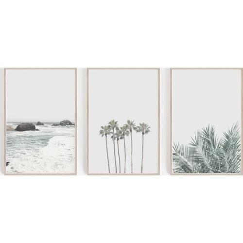 Beach Prints Wall Art Decor Large Set Palm Trees Print Canvas Painting Tropical Landscape Wall Pictures Living Room Home Decor