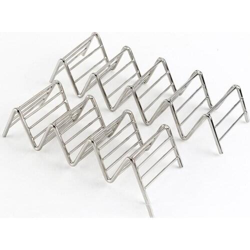 Stainless Steel Taco Holder Plate Fried Food Cooling Drain Tray Rack Pancake Storage Shelf Pizza Pie Display Stand Kitchen Tools