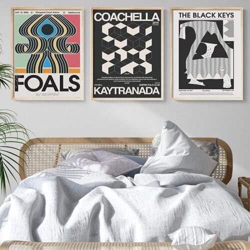 Tame Impala At Glastonbury Gig Poster The Black Keys Vintage Colorful Canvas Painting Wall Pictures for Living Room Home Decor
