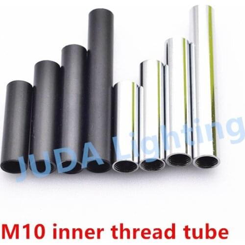 10mm M10 thread lamp Metric tooth tube Connection screw tube Black chrome color Iron lighting tube pipe Lighting accessories