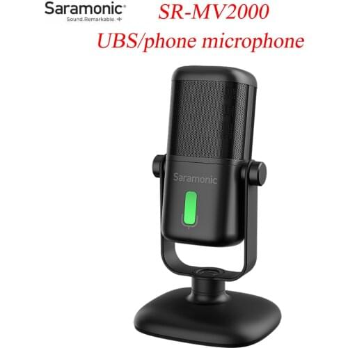 Saramonic SR-MV2000 USB-C Mobile phone universal Desk Microphone Mic Recording Real time play back monitor Type-c