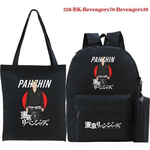 Tokyo Revengers 3pcs/set School Bags for Boys Casual Casual Backpacks Women Japanese Pencil Case Shopping Bag Backpack Mochila