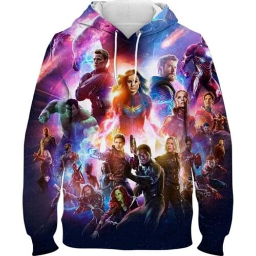 Oversize Hoodie For Men Marvel Super Hero The Avengers 3D Print Women Sweatshirt Spring Harajuku Cool Children Tracksuit