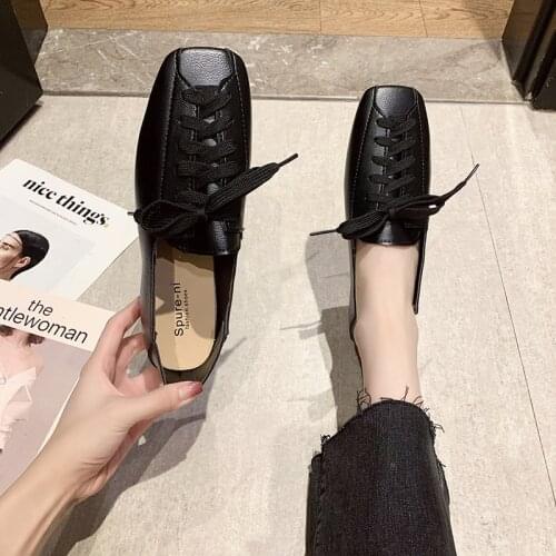 Soft bottom peas shoes womens autumn 2020 new fashion all-match one-step loafers women shallow mouth flat shoes