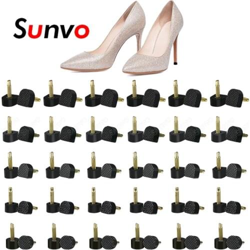 Sunvo 60pcs High Heel Protectors Caps for Shoes Repair Heel Stoppers Protect Dowel Lifts Replacement Tips Pins Heels Accessories