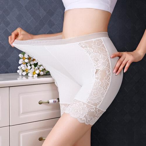 Women Plus Size Panties Seamless Anti Chafing Underwear Women Soft Safety Short Pants Female Sexy Lace Boxers