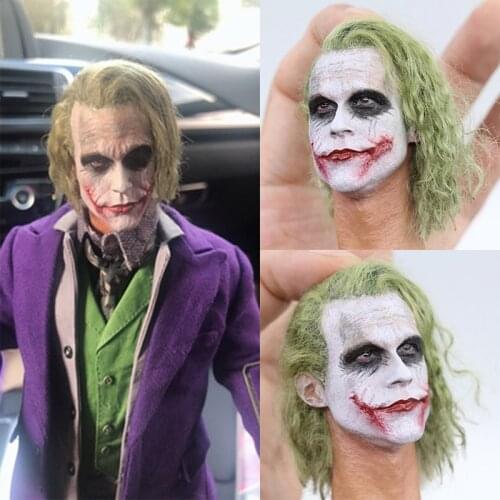 1/6 Joker Head Green Curly Plant Hair Sculpture For 12" Male Action Figure Body