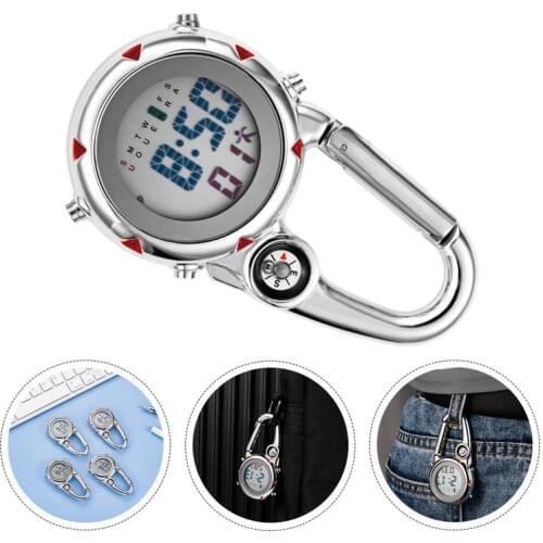 1pc Mini Clip On Carabiner Digital Watch Sports Watches Quartz Watch Carabiner Watch For Outdoor Activities