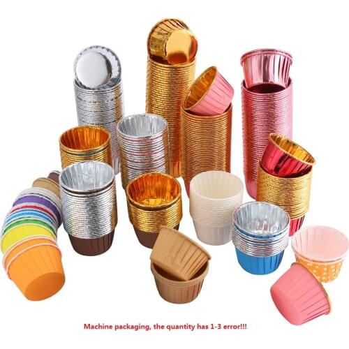 100-10PCS French Dessert Paper Color Thick Aluminum Foil Oil Resistant Cake Paper Thomas Finn Cake Tool Muffin Paper Baking Tool