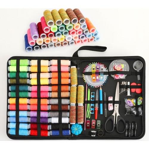 193pcs/set Portable sewing sewing kit set manual sewing sewing box sewing tool set Multiple Color Threads Basic Sewing Kit