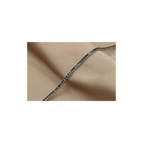 2mm. Black Cubic Zirconia Princess Cut Water Way Bracelets