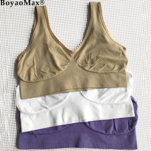 Ahh BRA Seamless sport Bra sexy yoga bra 6 size no rims comfprtable Microfiber Pullover Bra Body Shape BoyaoMax high quality