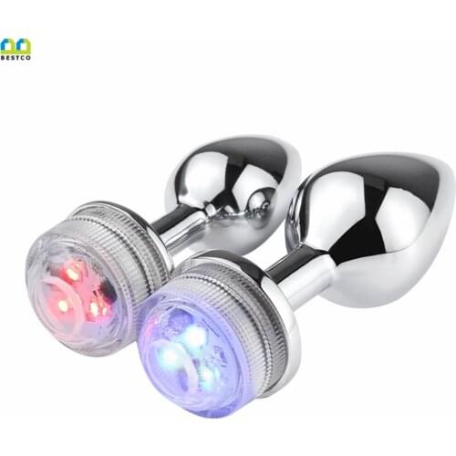 BESTCO 18+ Led Anal Plug Remote Control Color-Changing Butt Plug Anal Dilatation Flirt Adult Game Erotic Fun Sex Toy for Couple