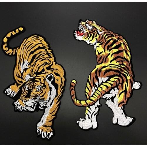 1Pcs Big Tiger Embroidered Clothing Patches For clothes Patch Applique Patchwork Cotton Fabric New Year Gifts