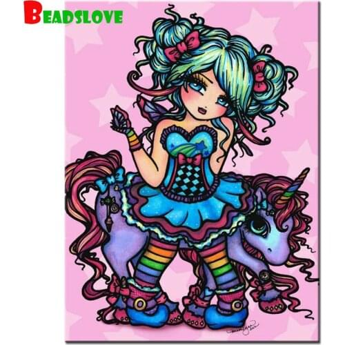 Puzzle diamond painting Mermaid Fairy Unicorn diamond embroidery sale 5 d diy full square round drills art mosaic Diamonds ,B96
